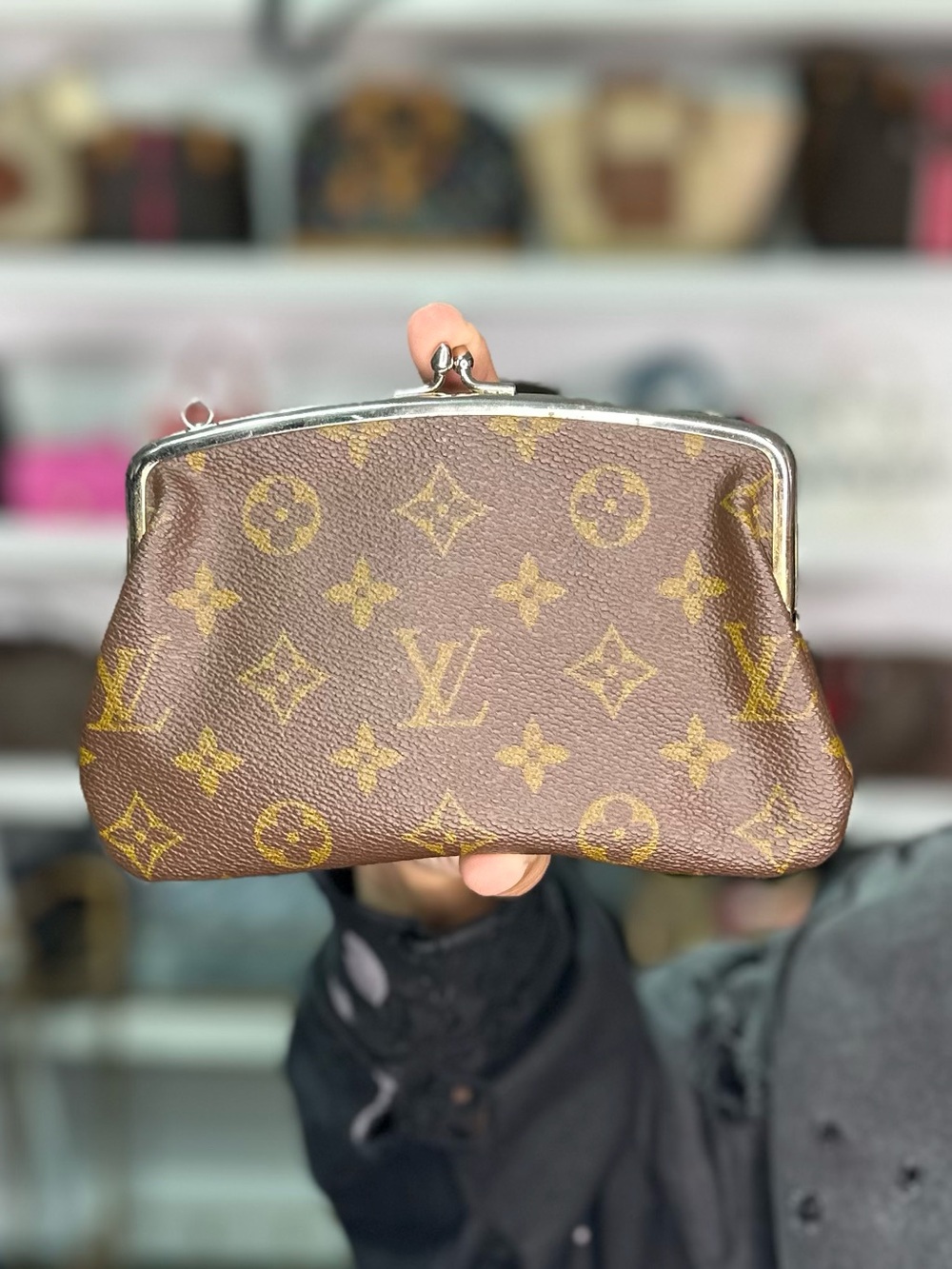 LV Monogram Kisslock Pouch